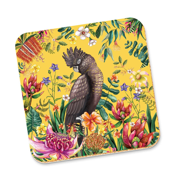 Corky Coaster | Exotic Paradiso by La La Land. Australian Art Prints and Homewares. Green Door Decor. www.greendoordecor.com.au