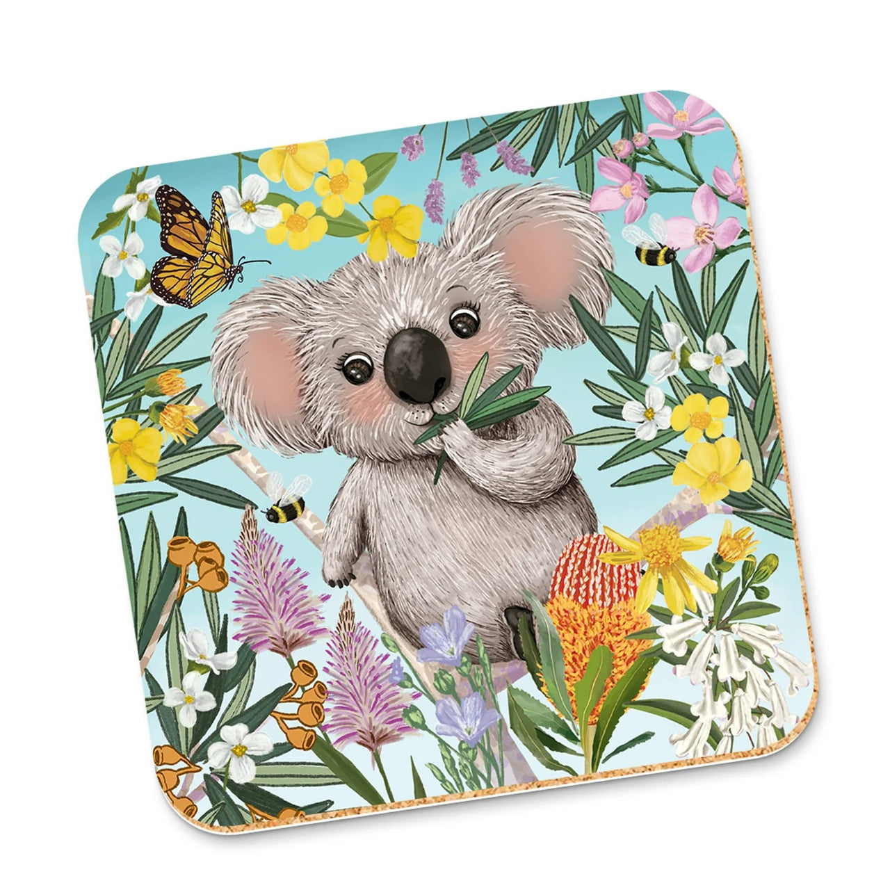 Corky Coaster | Garden Giggles by La La Land. Australian Art Prints and Homewares. Green Door Decor. www.greendoordecor.com.au