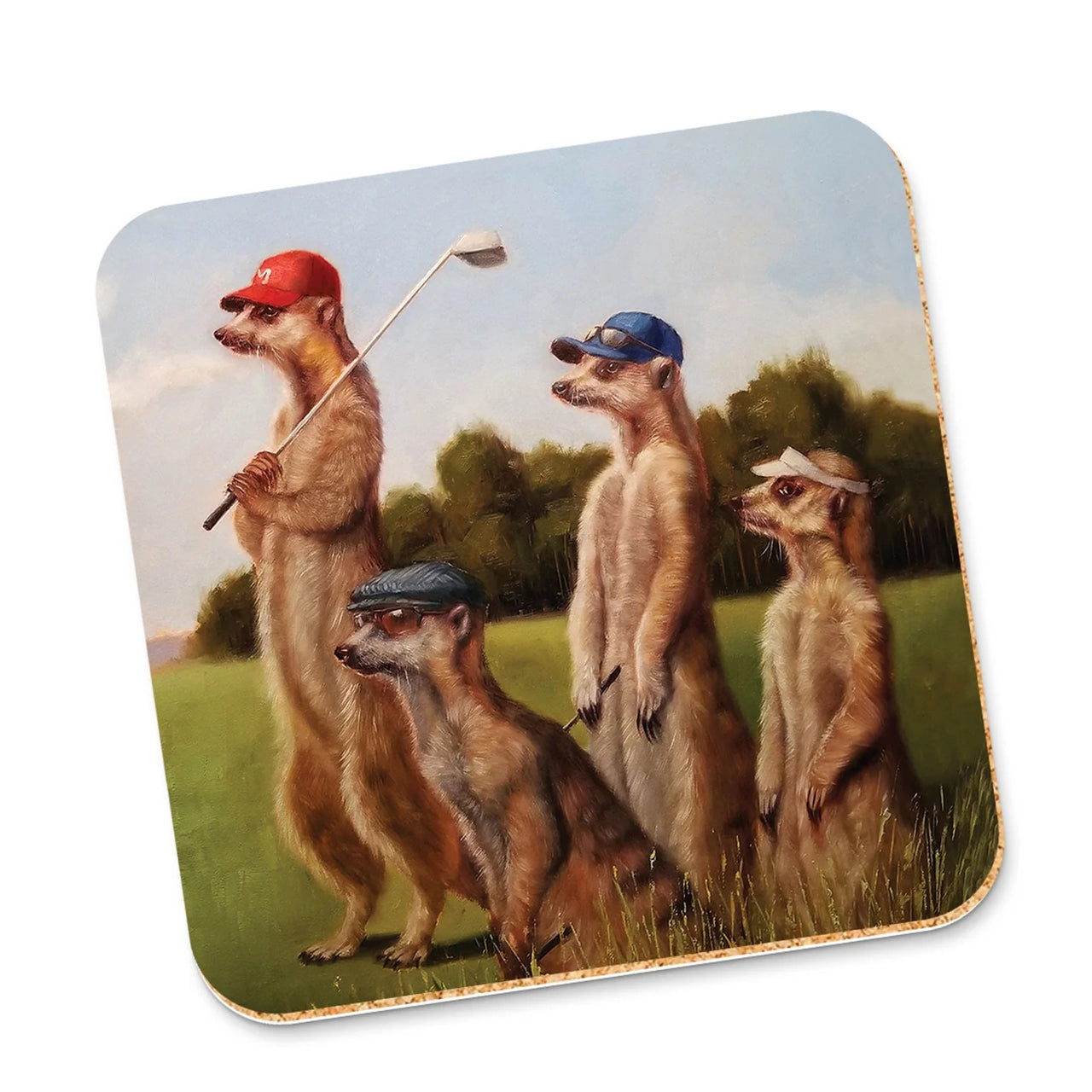 Corky Coaster | Golfers Afternoon by La La Land. Australian Art Prints and Homewares. Green Door Decor. www.greendoordecor.com.au