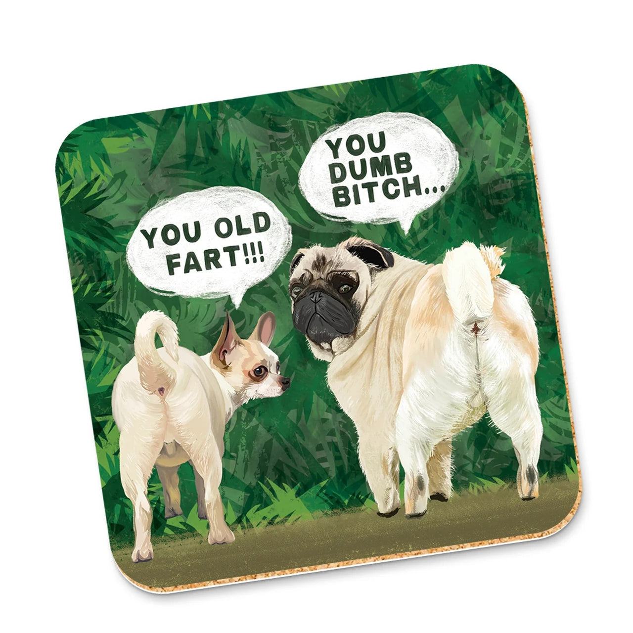 Corky Coaster | Old Fart Dumb by La La Land. Australian Art Prints and Homewares. Green Door Decor. www.greendoordecor.com.au