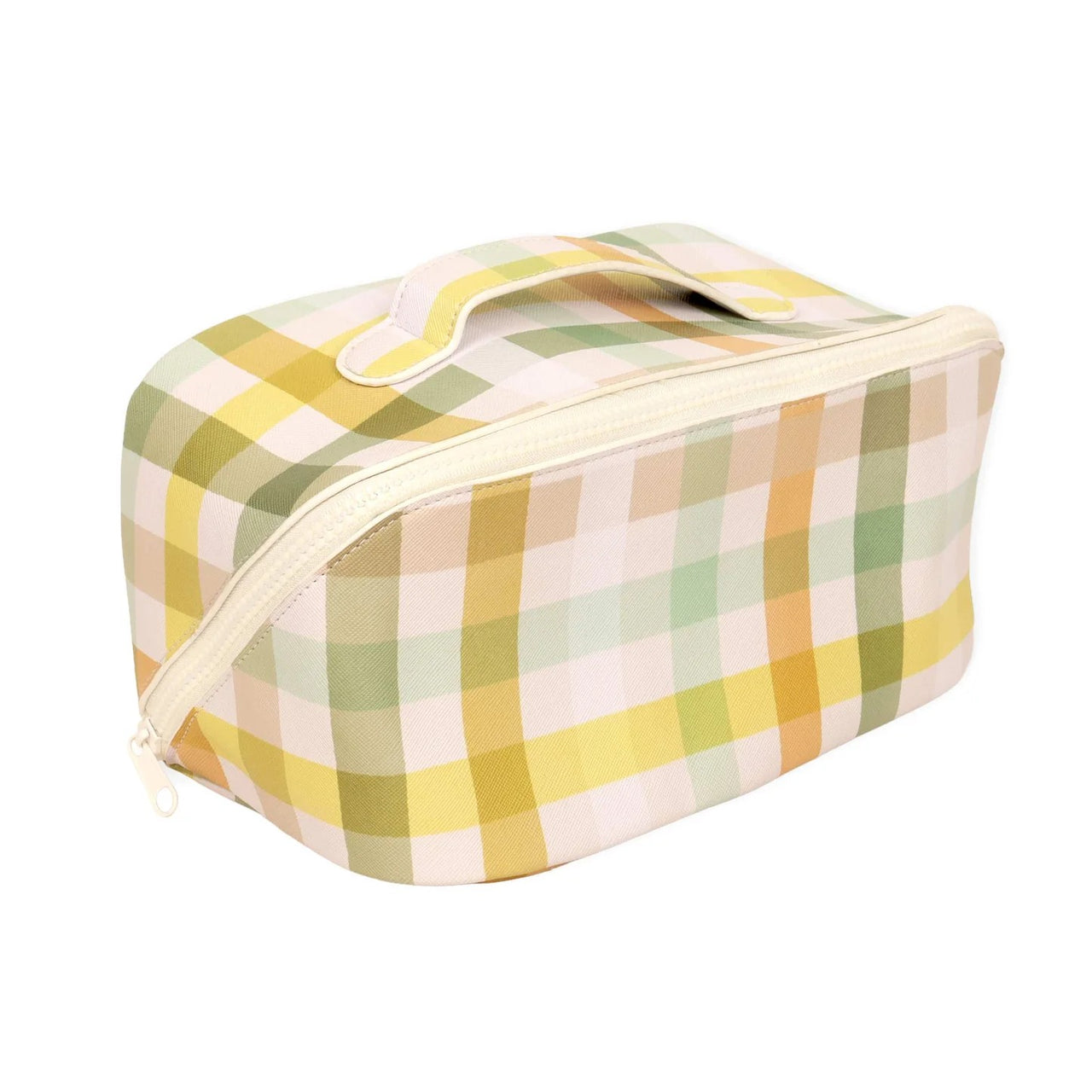 Cosmetic Bag | Golden Hour Checked by La La Land. Australian Art Prints, Fashion and Homewares. Green Door Decor. www.greendoordecor.com.au