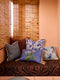 Linen Cushion (60x40cm) | Cottage Garden Blue by Bonnie and Neil. Australian Art Prints, Fashion and Homewares. Green Door Decor. www.greendoordecor.com.au