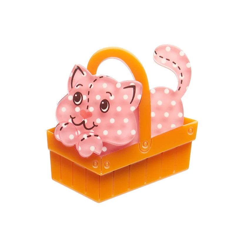 Cozy Custard Cat Mini Brooch | Erstwilder. Australian Art Prints and Homewares. Green Door Decor. www.greendoordecor.com.au