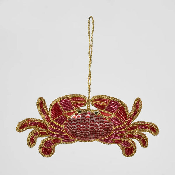 Crabbing Around| Sequin Hanging Christmas Tree Decoration by Florabelle. Australian Art Prints and Homewares. Green Door Decor. www.greendoordecor.com.au