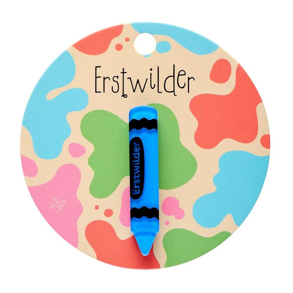 Crayon Simplified Mini Brooch - Blue | Erstwilder. Australian Art Prints, Gifts, Fashion and Homewares. Green Door Decor. www.greendoordecor.com.au