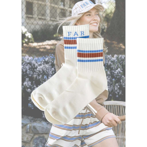 'Cream' Crew Socks | FAR MER. by Whitney | Whitney Spicer Art. Australian Art Prints, Fashion and Homewares. Green Door Decor. www.greendoordecor.com.au