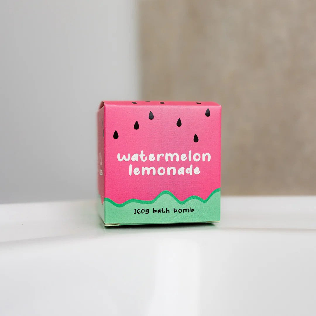 Cube Bath Bomb | Watermelon Lemonade by Wild Emery. Australian Art Prints, Fashion and Homewares. Green Door Decor. www.greendoordecor.com.au