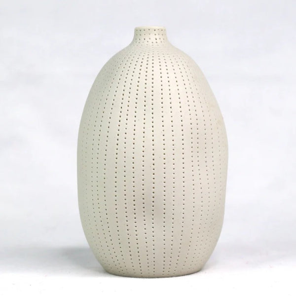 'Cucumis' Medium Vase | White by Roshi. Australian Art Prints, Fashion and Homewares. Green Door Decor. www.greendoordecor.com.au
