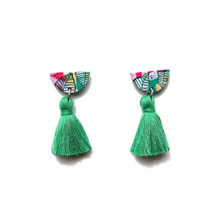 Daintree Tassel earrings by Kingston Jewellery. Australian Art Prints and Homewares. Green Door Decor. www.greendoordecor.com.au