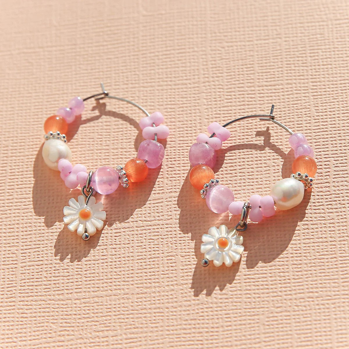 'Daisy Party' Hoop Earrings by Kingston Jewellery. Australian Art Prints, Fashion and Homewares. Green Door Decor. www.greendoordecor.com.au