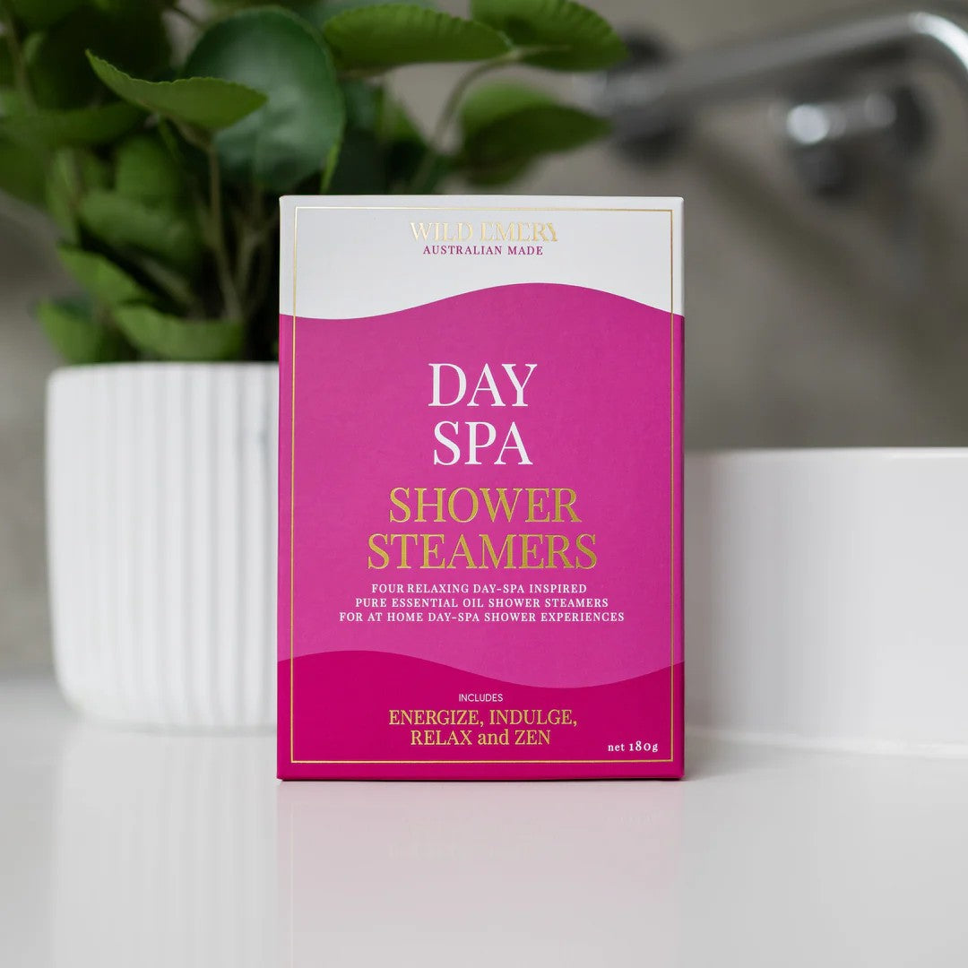 Day Spa Shower Steamers | Four Pack by Wild Emery. Australian Art Prints, Gifts, Fashion and Homewares. Green Door Decor. www.greendoordecor.com.au