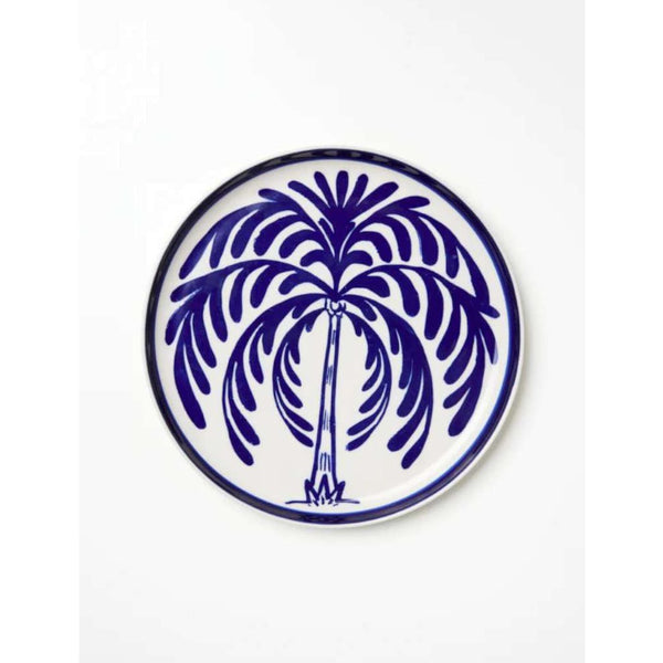 Del Sol Palm Plate | Blue by Jones and Co. Australian Art Prints and Homewares. Green Door Decor. www.greendoordecor.com.au