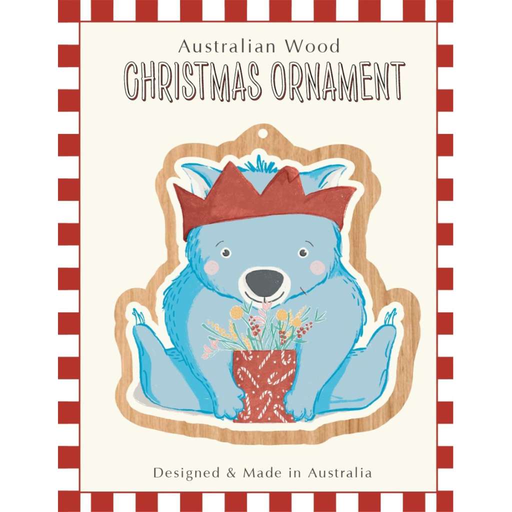 Die Cut Wooden Christmas Ornament | Wombat by Aero Images. Australian Art Prints, Fashion and Homewares. Green Door Decor. www.greendoordecor.com.au