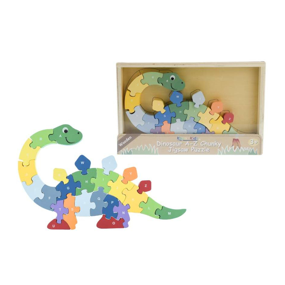 Dinosaur A-Z Chunky Jigsaw Puzzle by Eleganter Australia. Australian Art Prints, Gifts, Fashion and Homewares. Green Door Decor. www.greendoordecor.com.au