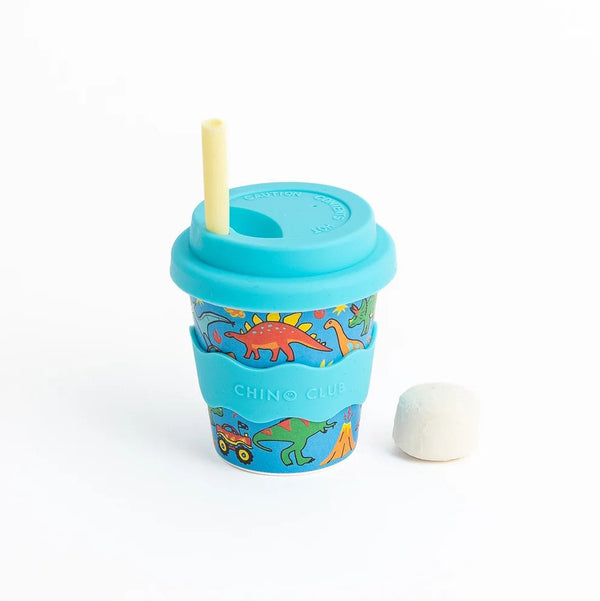 Baby Chino Cup (4oz) | Dinosaurs and Monster Trucks by Chino Club. Australian Art Prints, Gifts, Fashion and Homewares. Green Door Decor. www.greendoordecor.com.au