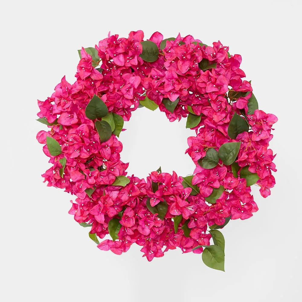 Dolce Vita Bougainvillea Wreath 66cm | Christmas Decoration by Florabelle. Australian Art Prints and Homewares. Green Door Decor. www.greendoordecor.com.au
