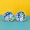 Domed Circle Stud Earrings | Australian Garden by Kitty Came Home. Australian Art Prints and Homewares. Green Door Decor. www.greendoordecor.com.au