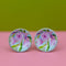 Domed Circle Stud Earrings | Pink Gum by Kitty Came Home. Australian Art Prints and Homewares. Green Door Decor. www.greendoordecor.com.au