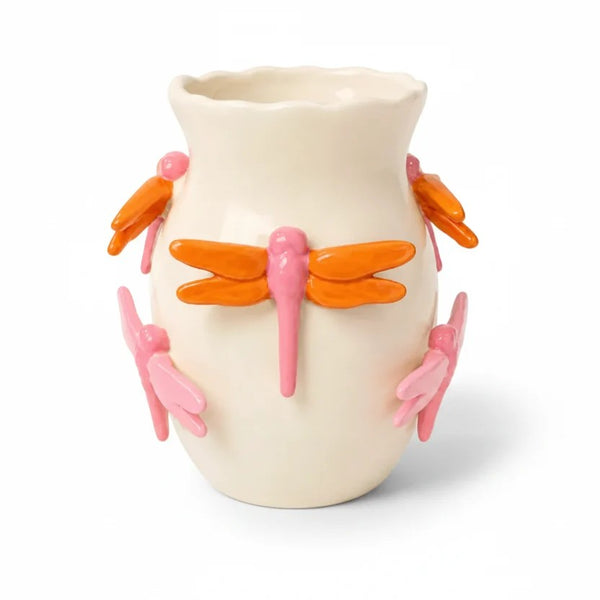 Dragonfly Vase | Pink & Orange by Noss & Co. Australian Art Prints, Gifts, Fashion and Homewares. Green Door Decor. www.greendoordecor.com.au