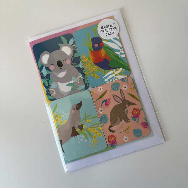 Removable Magnets Greeting Card - Christie Williams | Cute Aussie Animals by Aero Images. Australian Art Prints, Fashion and Homewares. Green Door Decor. www.greendoordecor.com.au