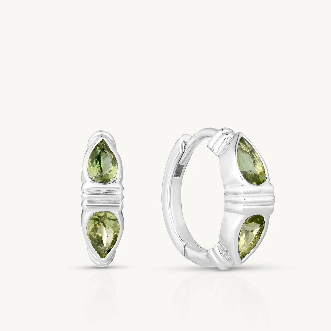 'Eden' Apatite Silver Huggies by ToniMay. Australian Art Prints, Fashion and Homewares. Green Door Decor. www.greendoordecor.com.au