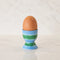 Egg Cup | Green & Cornflower Blue Stripe by Noss & Co. Australian Art Prints, Gifts, Fashion and Homewares. Green Door Decor. www.greendoordecor.com.au