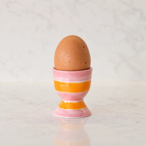 Egg Cup | Pink & Red Stripe by Noss & Co. Australian Art Prints, Gifts, Fashion and Homewares. Green Door Decor. www.greendoordecor.com.au