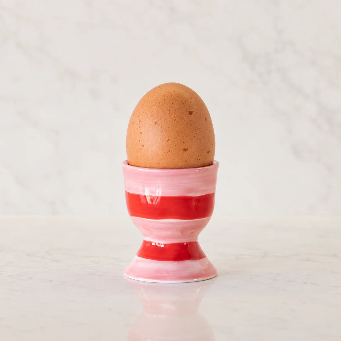 Egg Cup | Pink & Red Stripe by Noss & Co. Australian Art Prints, Gifts, Fashion and Homewares. Green Door Decor. www.greendoordecor.com.au