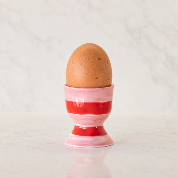 Egg Cup | Pink & Red Stripe by Noss & Co. Australian Art Prints, Gifts, Fashion and Homewares. Green Door Decor. www.greendoordecor.com.au