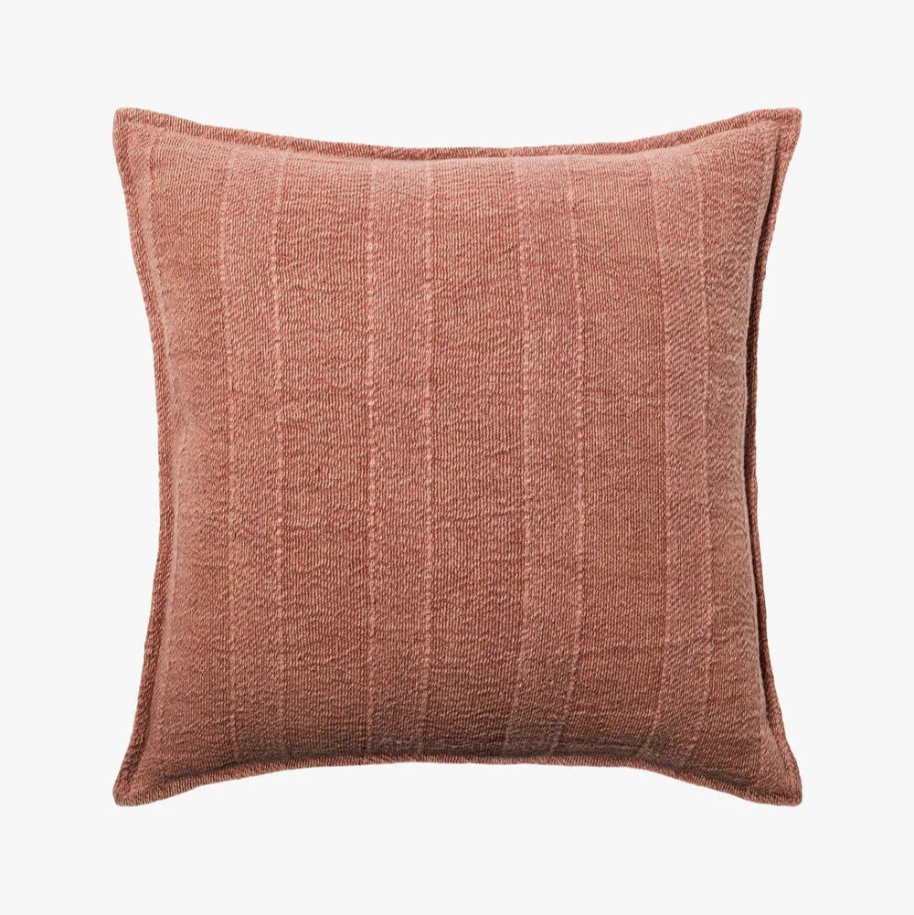 'Elio Baked Clay' Pure Cotton Square Cushion (50cm) by L&M Home. Australian Art Prints and Homewares. Green Door Decor. www.greendoordecor.com.au