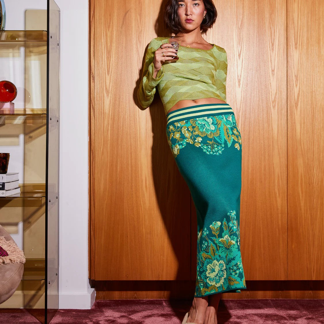 'Eliza' Knit Maxi Skirt by Sage and Clare. Australian Art Prints, Gifts, Fashion and Homewares. Green Door Decor. www.greendoordecor.com.au