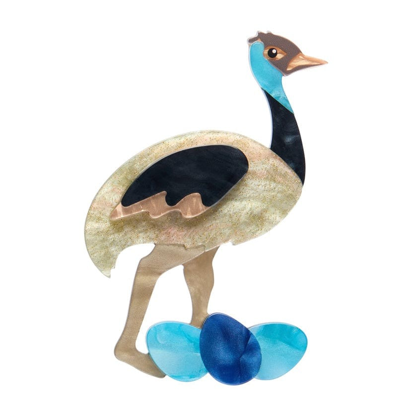 Elliot the Emu Brooch | Erstwilder. Australian Art Prints and Homewares. Green Door Decor. www.greendoordecor.com.au