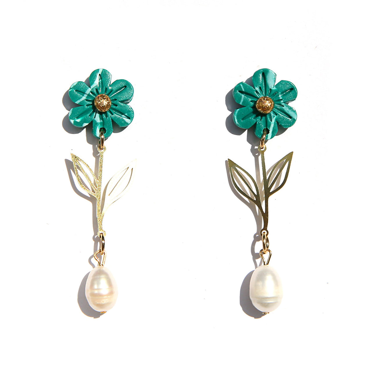 Emerald Flower Drop Earrings by Kingston Jewellery. Australian Art Prints and Homewares. Green Door Decor. www.greendoordecor.com.au