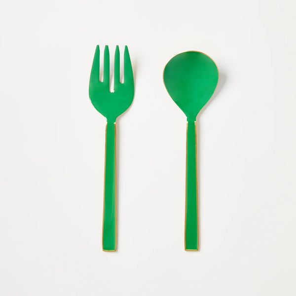 'Enamel Emerald' Salad Servers by Bonnie and Neil. Australian Art Prints and Homewares. Green Door Decor. www.greendoordecor.com.au