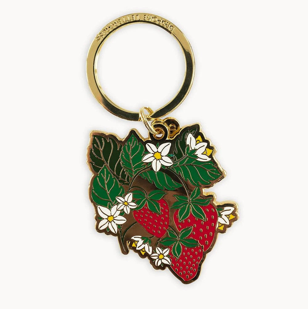 Enamel Keyring | Strawberries by Bespoke Letterpress. Australian Art Prints, Fashion and Homewares. Green Door Decor. www.greendoordecor.com.au