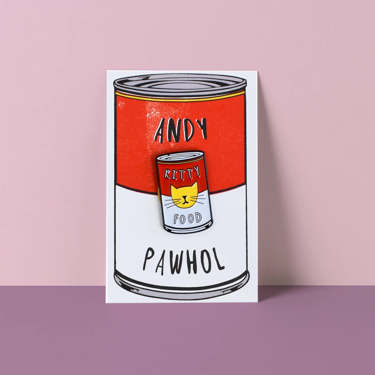 Enamel Pin | Kitty Warhol by Vevoke. Australian Art Prints and Homewares. Green Door Decor. www.greendoordecor.com.au