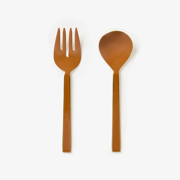 'Enamel Tan' Salad Servers by Bonnie and Neil. Australian Art Prints and Homewares. Green Door Decor. www.greendoordecor.com.au