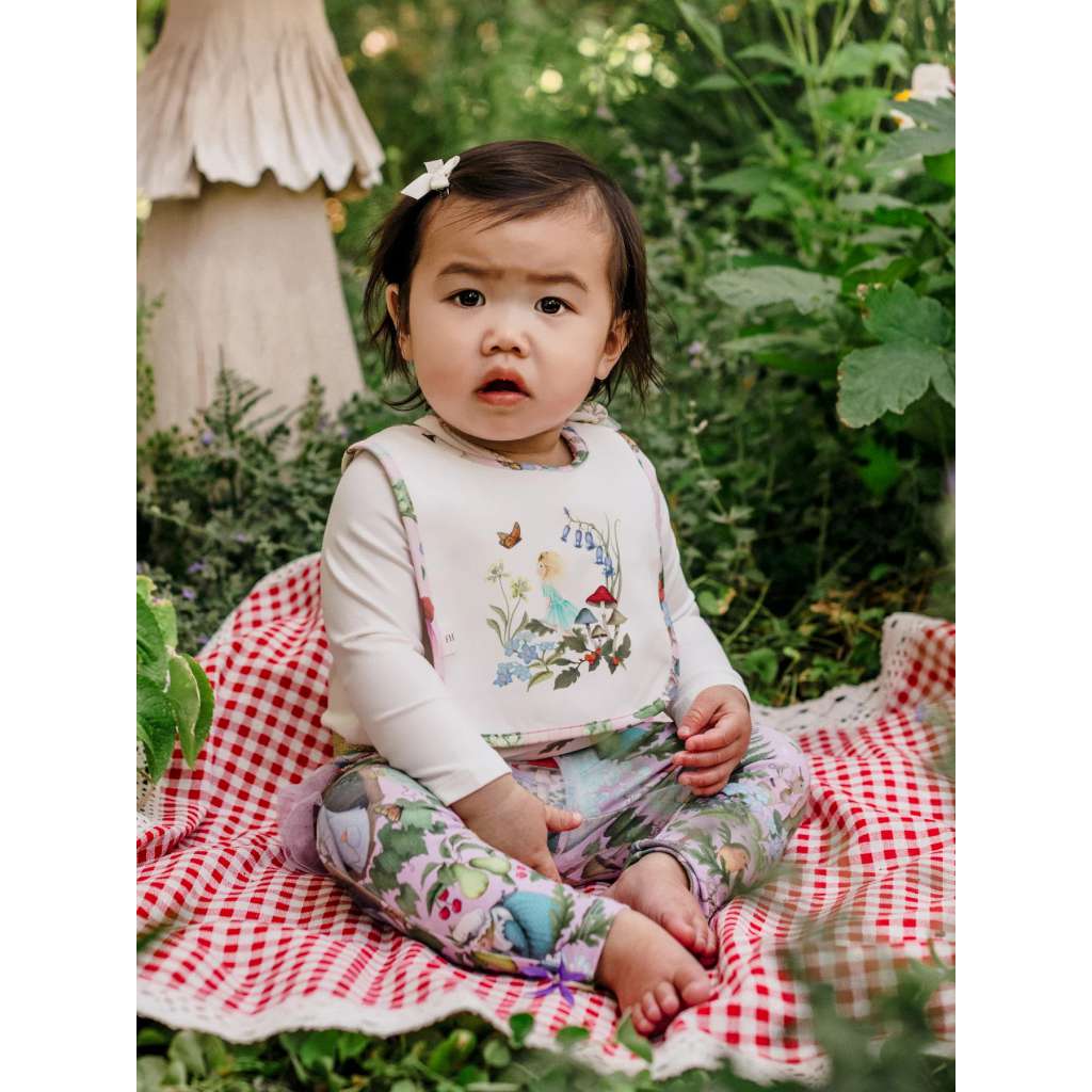 'Enchanted Flowers Party' Dandy Duo Bibs - 2 Pack | Sugar Pink by Fleur Harris. Australian Art Prints, Gifts, Fashion and Homewares. Green Door Decor. www.greendoordecor.com.au