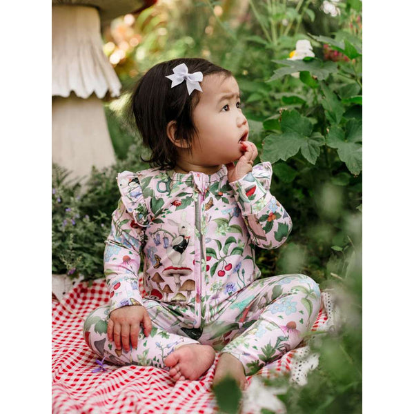 Enchanted Flowers Party | Precious Frill Coverall - Sugar Pink by Fleur Harris. Australian Art Prints, Gifts, Fashion and Homewares. Green Door Decor. www.greendoordecor.com.au