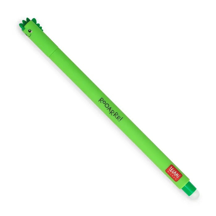 Legami | Erasable Gel Pen | Dino (Green Ink) by Paperie. Australian Art Prints, Gifts, Fashion and Homewares. Green Door Decor. www.greendoordecor.com.au