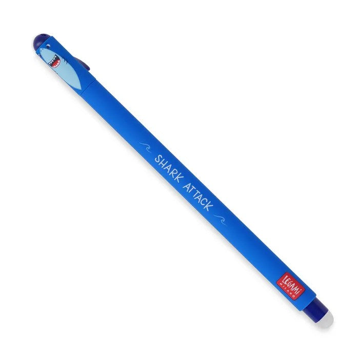 Legami | Erasable Gel Pen | Shark (Blue Ink) by Paperie. Australian Art Prints, Gifts, Fashion and Homewares. Green Door Decor. www.greendoordecor.com.au
