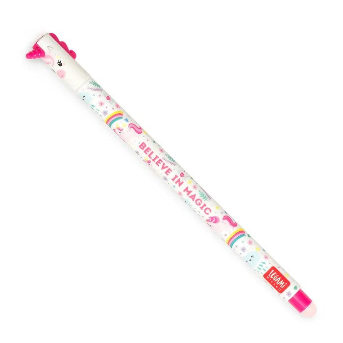 Legami | Erasable Gel Pen | Unicorn (Pink Ink) by Paperie. Australian Art Prints, Gifts, Fashion and Homewares. Green Door Decor. www.greendoordecor.com.au