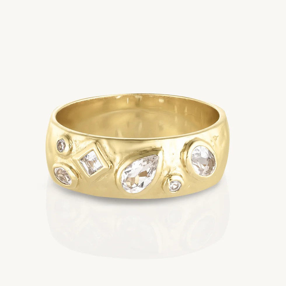 'Estelle' Topaz Gold Ring | Size 8 by ToniMay. Australian Art Prints, Gifts, Fashion and Homewares. Green Door Decor. www.greendoordecor.com.au