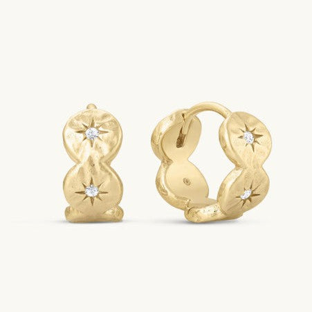 'Etoile' Gold Hoops by ToniMay. Australian Art Prints, Gifts, Fashion and Homewares. Green Door Decor. www.greendoordecor.com.au