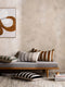 'Etro' Stripe Velvet Cushion (65x40cm) | Toffee by L&M Home. Australian Art Prints, Gifts, Fashion and Homewares. Green Door Decor. www.greendoordecor.com.au