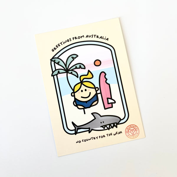 Postcard | Greetings From Australia Shark