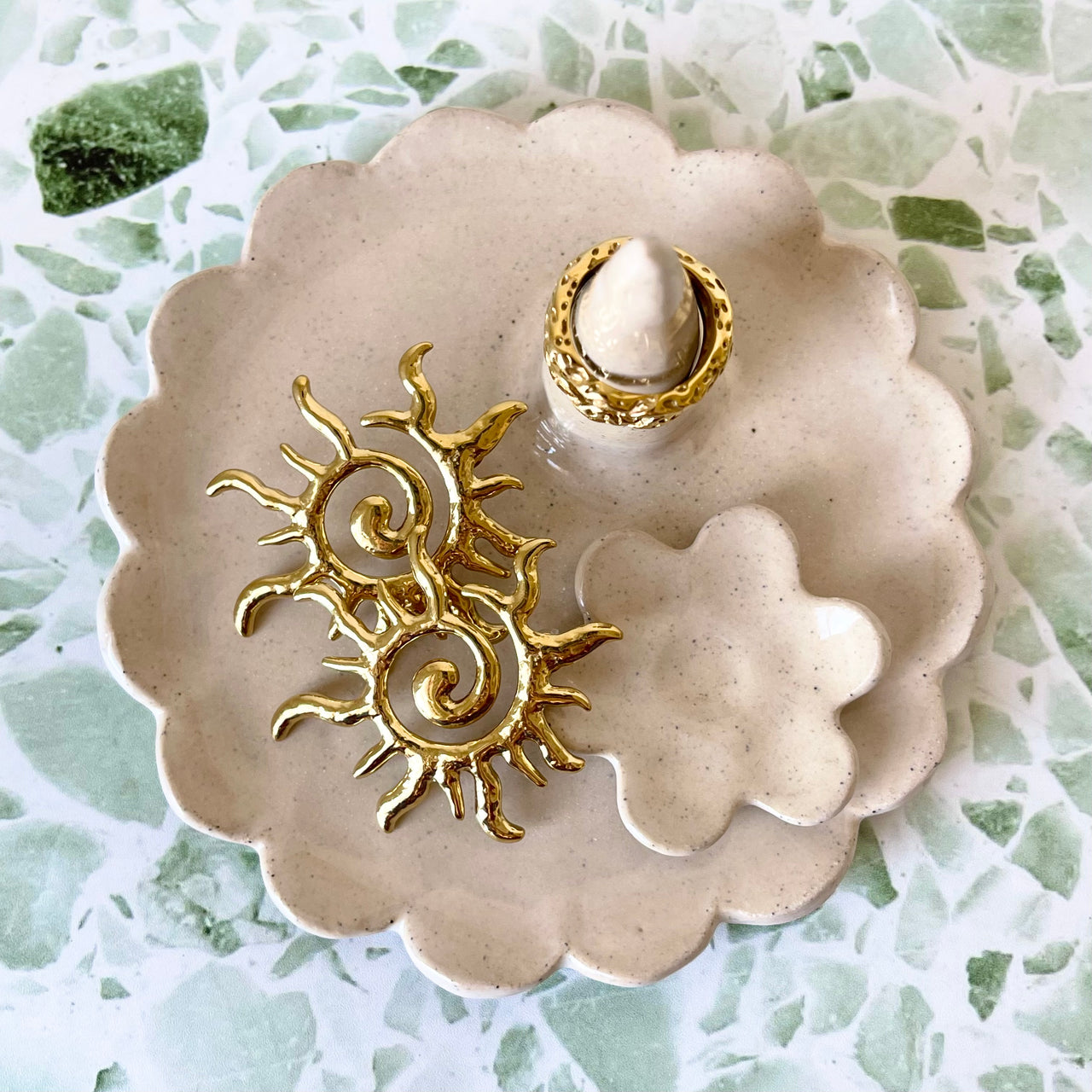 Jewellery Dish in White Glaze by Bei Creative. Australian Art Prints and Homewares. Green Door Decor. www.greendoordecor.com.au