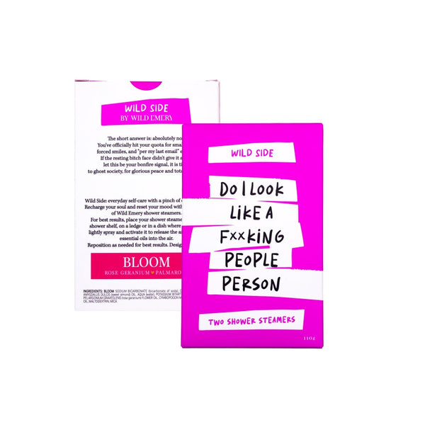 Wild Side Shower Steamer (2 Pack) | Do I Look Like A F**king People Person by Wild Emery. Australian Art Prints, Gifts, Fashion and Homewares. Green Door Decor. www.greendoordecor.com.au