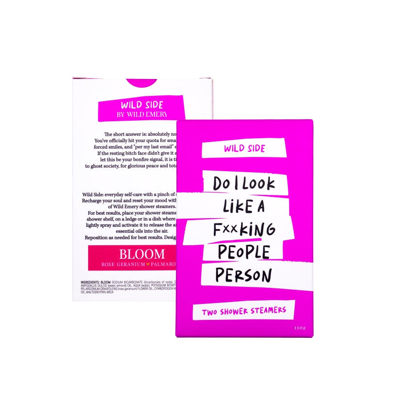 Wild Side Shower Steamer (2 Pack) | Do I Look Like A F**king People Person by Wild Emery. Australian Art Prints, Gifts, Fashion and Homewares. Green Door Decor. www.greendoordecor.com.au