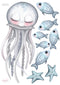 Fabric Wall Decals - Sea Creatures Jellyfish by Isla Dream. Australian Art Prints and Homewares. Green Door Decor. www.greendoordecor.com.au